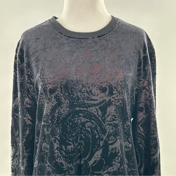 INC international concepts sweater size M black Paisley pullover sweatshirt - Picture 3 of 12